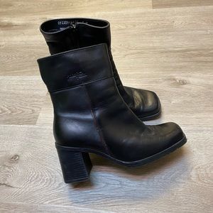 Black Square toed boots